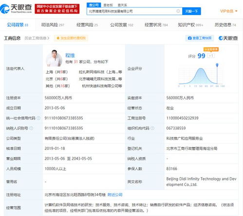 滴滴关联公司申请“滴滴外卖”商标，拓展计算机软件咨询业务